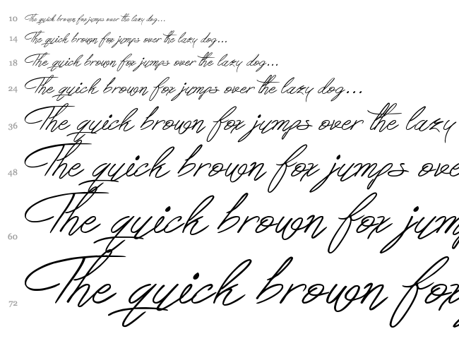 Berty Script font waterfall
